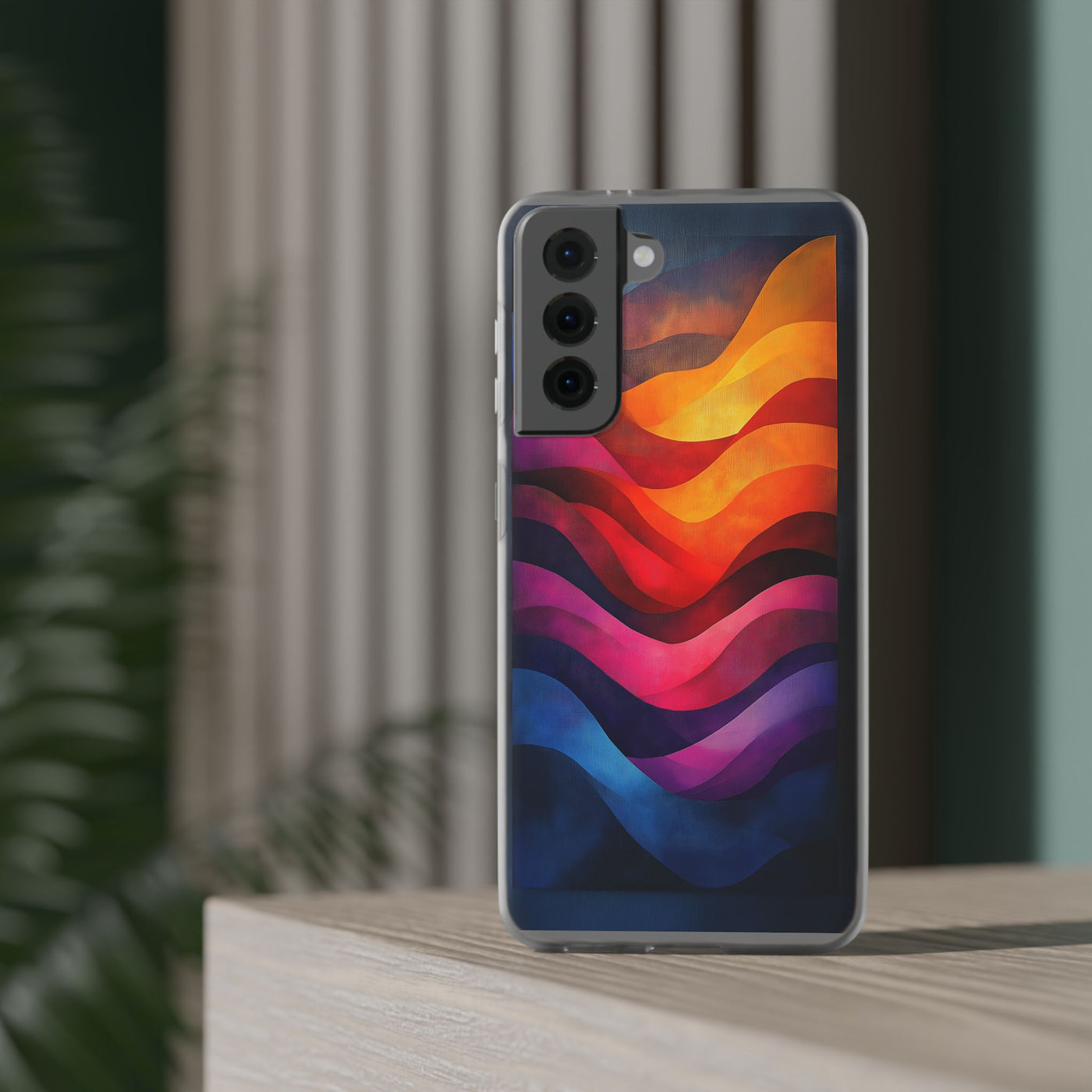 Abstract Waves IPhone & Samsung Flexi Case - Colorful Protective Phone Cover for Art Lovers