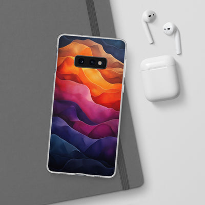 Vibrant Abstract IPhone & Samsung Flexi Case - Colorful Wave Design for Phone Protection