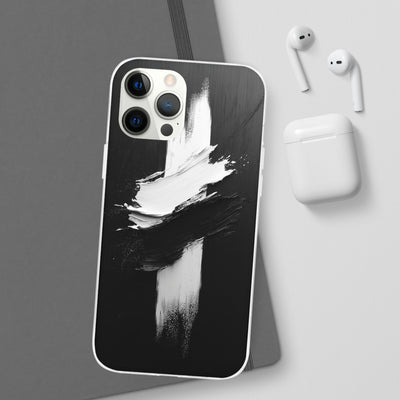 Modern Artistic IPhone & Samsung Flexi Case | Stylish Black & White Phone Cover