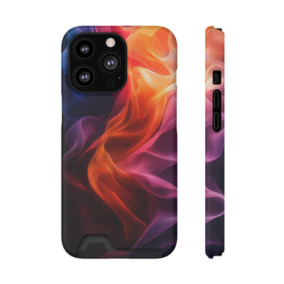 Abstract Colorful IPhone & Samsung Magsafe® Case with Credit Card Holder - Stylish and Functional for Everyday Use