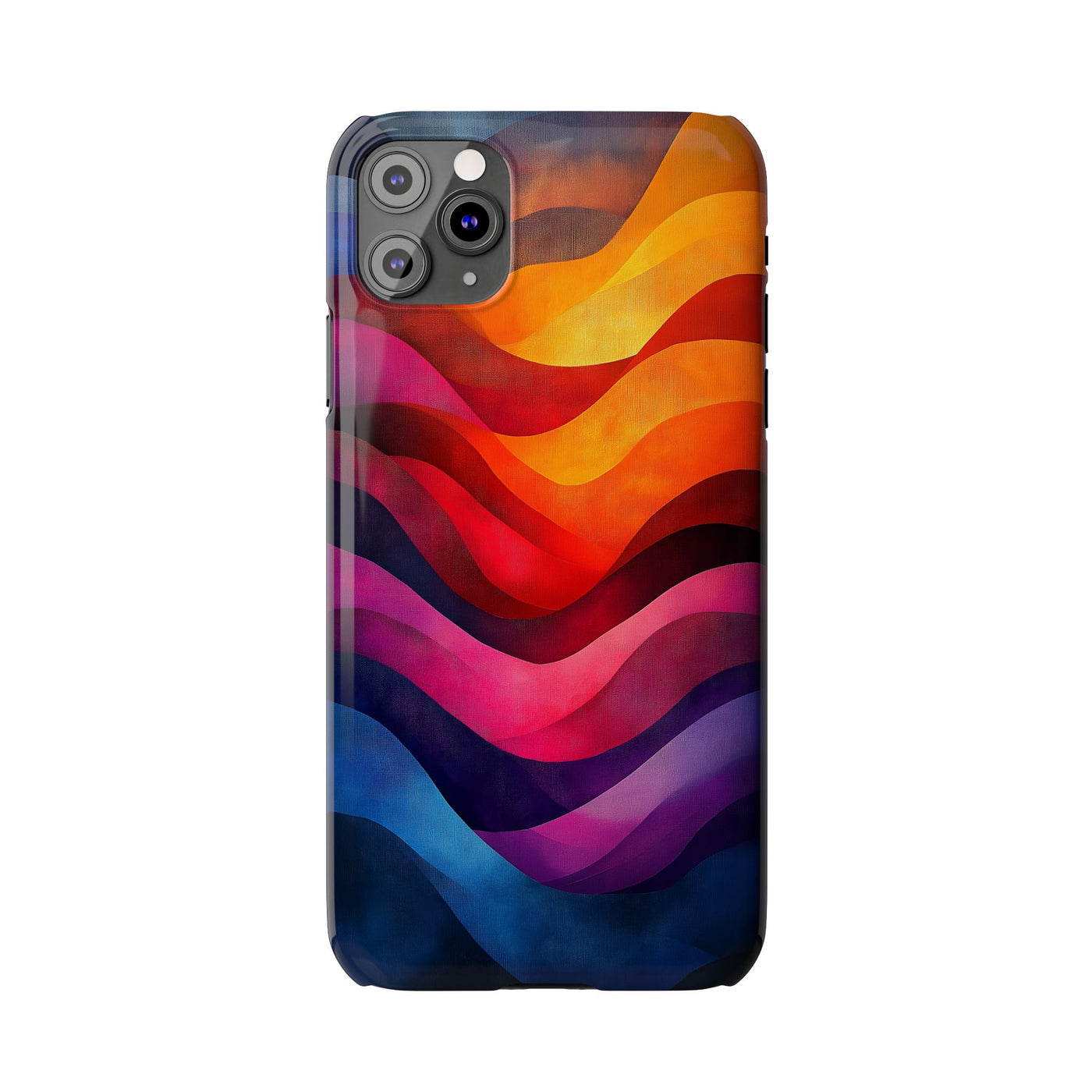 Vibrant Waves Slim IPhone Case - Colorful Abstract Design for Trendy Style